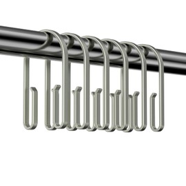 Nickel Shower Curtain Hooks Rings，Double Sided Shower Curtain Hooks Rust Proof，12 pcs Shower Hooks for Inside Shower，Smooth Sliding Anti-Drop Double Shower Rings for Curtain