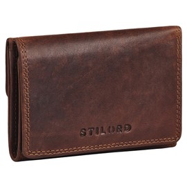 STILORD 'Olive' Stylish Ladies Purse Medium Genuine Leather - Elegant NFC & RFID Wallet for Women - Trifold Wallet with Many Compartments & Coin Pouch in Gift Box, Colour:Kara - Cognac