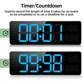 Fuloon Large Digital Wall Clock Timing and Countdown 13 Inch