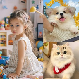 Drnytunk 50Pcs Star Hair Clips,Cute Hair Clips Star Clips Metal Snap Hair Clips Non Slip Star Hair Barrettes Star Clips for Women Star Accessories Metal Star Hair Clips,Black White Pink Purple Blue