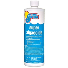 In The Swim In The Swim Super Algaecide for Above Ground or Inground Swimming Pools C Low Odor, Non-Foaming Preventative for Yellow/Mustard Algae in Swimming Pools - 7.1% Chelated Copper C 1 Quart