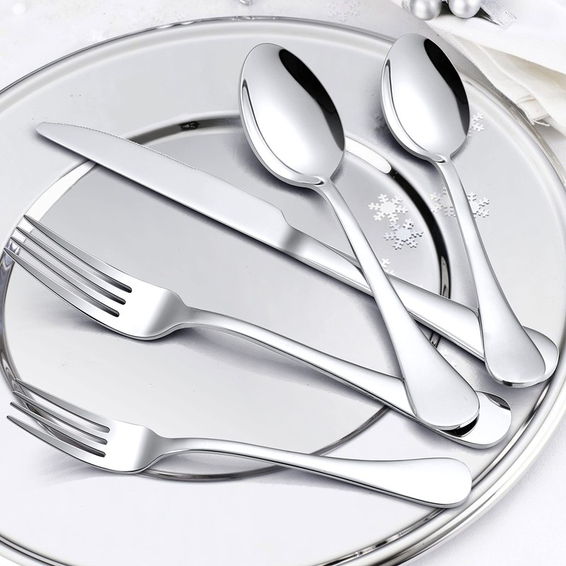 LIANYU 18/10 Stainless Steel Flatware Service for 12, 60-Piece Silverware