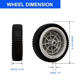 Set of 2 Front Drive Wheels Fit for Troy Bilt Lawn Mowers - Replaces 734-04018C 734-04018A 734-04018B, Drive Wheels for MTD Snapper Troy Bilt Tuff-Cut 210 TB210 TB230 TB240 Self Propelled Mower