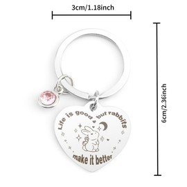 Bunny Gifts for Girls,Rabbit Gifts For Women,Bunny Keyring Keychain,Easter Gift Women,Rabbit Gifts for Rabbit Lovers,Rabbit Lover Gifts for Women,Rabbit Animal Keychain,Rabbit Themed Gifts for Women