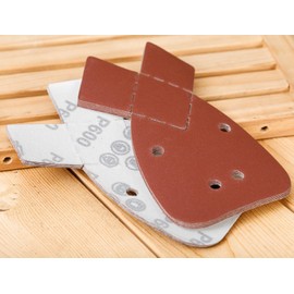 YoiYee 600 Grit Sandpaper 4 Holes Velcro Sandpaper Back Sandpaper Pad 2 Replacement Tips for Black and Decker Detail Hand Sander 140x95mm Red Pack of 10