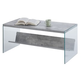 Convenience Concepts SoHo Coffee Table, Faux Birch / Glass