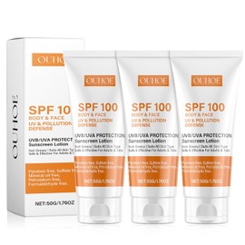 Sun Cream 100 Protection Factor Sunscreen SPF 100 Pack of 3 | Moisturising sun protection cream, waterproof, non-greasy, strong UVA-UVB protection, for all skin types