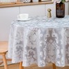 SPRICA Round Jacquard Tablecloth 200cm Classic Flower Pattern Thick Heavy