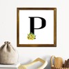 SILYHEART Monogram Letter P Wood Framed Signs Black Letter Sunflower