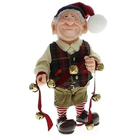 Whitehurst Zim's Clifford The Elf Holding Sleigh Bells Christmas Figurine