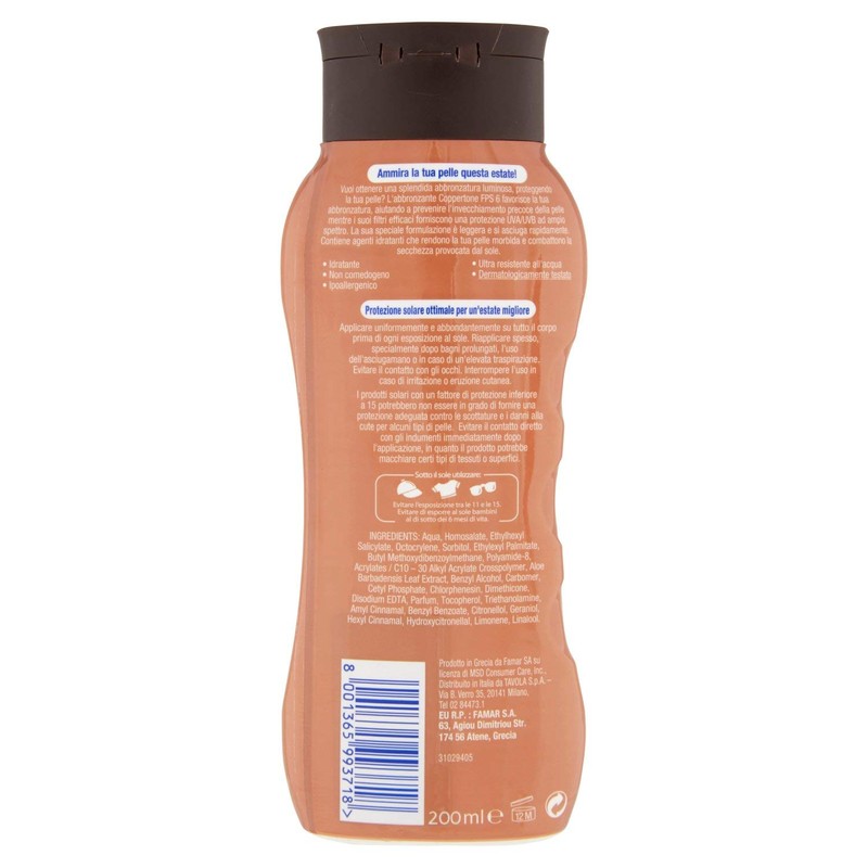COPPERTONE Fp6 tanning cream 200 ml. Solar products