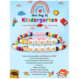 CXLDTE Back to School Gifts First Day of Kindergarten Bracelet Gift Mom Mother Daughter Mommy and Me Bracelets Back to School Essentials Stuff Decorations Deals for Girls Kids Daughter