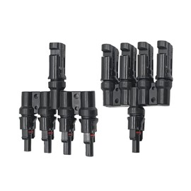 Hurifeng Photovoltaic Plug MC4 Splitter - T-type 3-Way, 4-Way, 5-Way Solar Plug - IP67 Waterproof, High Voltage 1500V, Quick Installation for Solar Panels (1Y4)
