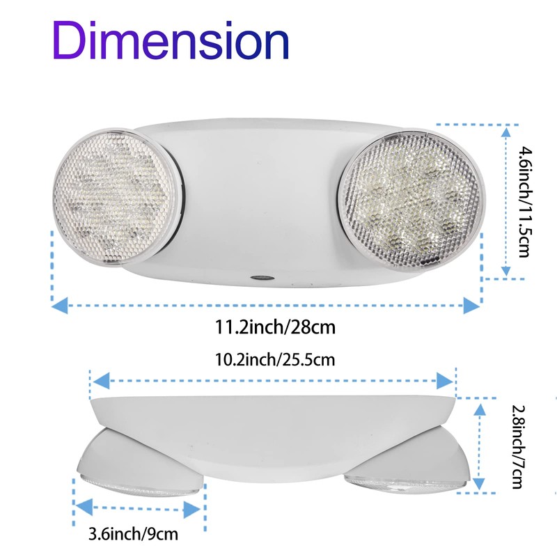 TANLUX LED Emergency Lights with Battery Backup, Commercial Emergency Light