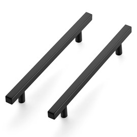 Ravinte 20 Pack 8-13/16" Square Cabinet Pulls Matte Black Stainless Steel Kitchen Cupboard Dresser Handles Cabinet Handles 8-13/16" Length, 6-3/10" Hole Center