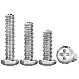 Ctyjia Pack of 20 Phillips Machine Screws, M5 x 10 mm 304 Stainless Steel Rounded Head Screws, Round Head Screws for Furniture Installation Wood Assembly