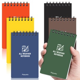 POPYOLA Waterproof Pocket Notebook, All Weather 3x5 Pocket Notepads with Lined Pages, Small Top Spiral Notebook Little Mini Memo Steno Note Pads for Outdoor Home Office College School, 6 Pack Notebooks