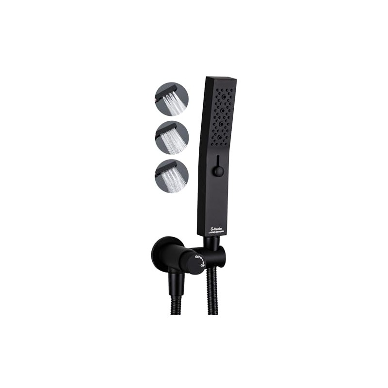 G-Promise All Metal Handheld Shower Set with 3-Function Showerwand, included
