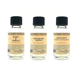Fragrance Oil Set 3-Pk 1oz Each for Making Soaps, Candles, Bath Bombs, Lotions, Room Sprays, Colognes (Green Fresh, Basil & Neroli, Voyage De Razilo, Bergamot)