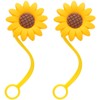 Joez Wonderful 2pcs Sunflower Straw Toppers 10mm, Reusable Silicone Straw