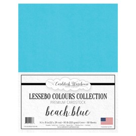 Cardstock Warehouse Lessebo Beach Blue Teal - 8.5 x 11" - 83 Lb. / 225 Gsm Matte Premium Cardstock Paper - 50 Sheets