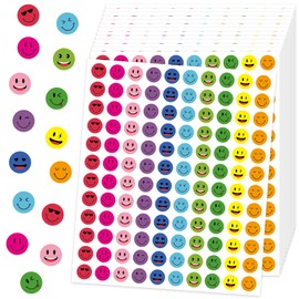 6000 Pieces Happy Smile Face Stickers, Small Happy Face Decal Stickers Colorful Happy Face Round Stickers Incentive Reward Stickers Behavior Chart Stickers for Students Teachers Supplies
