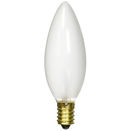 Bulbrite 25CTF/E14 25-Watt European Base Incandescent Torpedo Chandelier Bulb, Frost