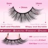 Kiromiro 인조 속눈썹 14mm 3D 밍크 내추럴 룩 고양이 위스피