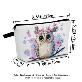 MoCaliduccious Cartoon Owl Print Women Makeup Bag Travel Portable Cosmetic Bag Toiletry Organizer Storage Bag Women Zipper Pouch Toiletry Kit