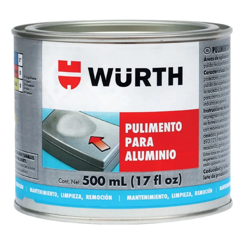 Abrillantador Pulimento P/ Aluminio Würth® 500ml Profesional Gris Oscuro