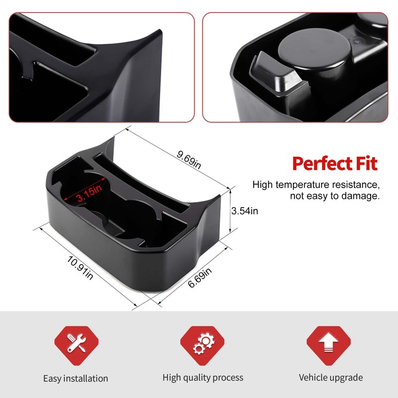 Jimen for JL Rear Cup Holder, Dual Extra Cup Holder