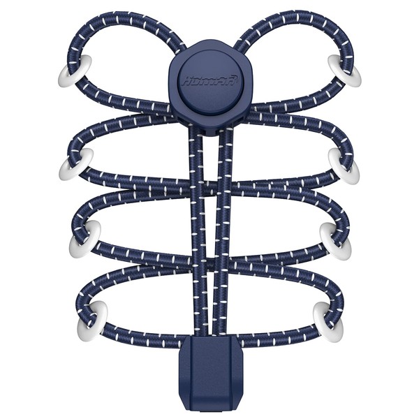 HOMAR Laces Without Tying Children Adults Elastic Shoelaces, navy