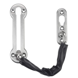 Favordrory 304 Stainless Steel Safety Chain Door Latches with Anti-Theft Chain and Spring Press Lock (Brushed Nickel)