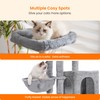 Heybly Cat Tree with Cat Self Groomer Brush, Cat Tower