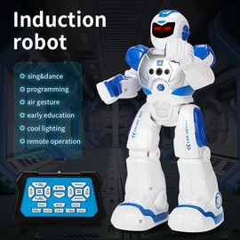 Mechanical War Police Smart Early Education Robot Exclusive for Cross-Border Electric Singing Infrared Induction Children's Remote Control Toys paige bueckers poster - Color: Red