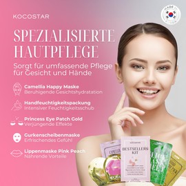 KOCOSTAR Selfcare Set für Gesicht, Augen, Lippen, Hände - Koreanisches Wellness Set für Frauen - Umfassendes Pflegeset Damen Geschenkset - Beauty Set, Geschenkset Frauen, 5 Stück