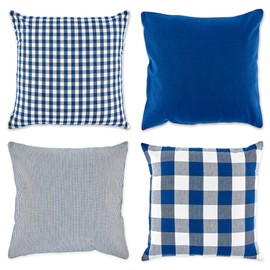 DII Pillow Cover Gingham/Check Kitchen & Home Décor, 18x18, Navy & Off-White