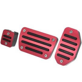 X AUTOHAUX Accelerator Brake Pedal Cover Foot Pedal Cover Pedal Cover Aluminum Pedal Car Foot Pedal Pad Compatible with Toyota Noah Voxy 70 80 85 Series E squire 80 85 Series Red Easy Installation