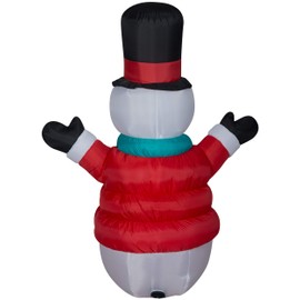 Gemmy Christmas 7' Puffy Parka Snowman | Airblown Inflatable