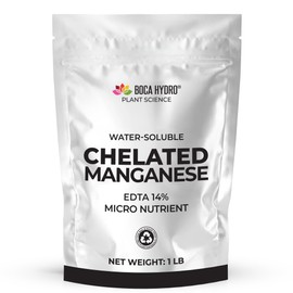 Boca Hydro Chelated Manganese EDTA 14% Water Soluble Plant Food for All Plants, Vegetables, Flowers and Trees. (1 Lb)