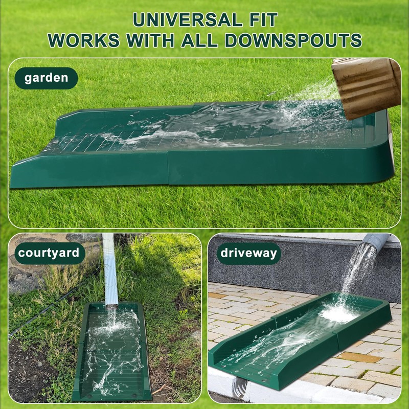 Aobiono Downspout Splash Block, Gutter Downspout Extensions Diverter, 24" Gutter