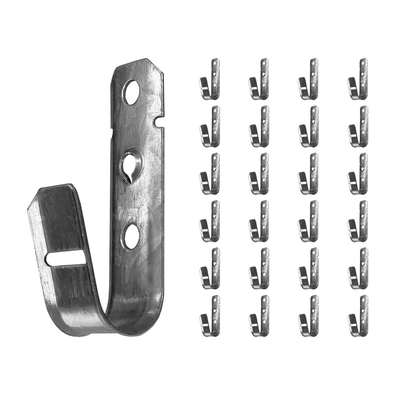 Titan Anchors 25-Pack 3/4" Wall Mount J Hooks - Galvanized