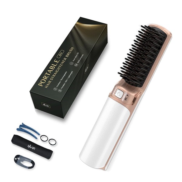 Hot Comb alisador de pelo inalámbrico, cepillo de pelo portátil,