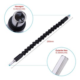 Flexible Shaft, Flexible Extension Screwdriver 11.6 Inch Flexible Power Bit Shaft Bits, with Magnet