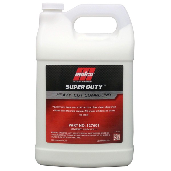 Malco Super Duty Heavy Cut Compound - Professional Cutting, Polishing and Finishing Compound/for Auto Paint Correction, Detailing and Buffing / 1 Gallon (127601)