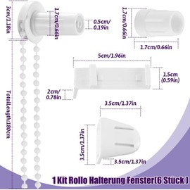 Lunriwis Roller Shutter Bracket Window, 17mm Double Roller Shutter Clip Bracket Fixing Kit, Roller Shutter Clip Bracket for Blackout Roller Blinds, Side Pull Roller Blinds, Set of 2