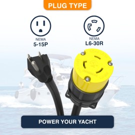 Pigtail 220V to 110V Outlet Adapter 2FT or 10FT for Plasma Cutters, Welders. Plug into Standard Household Outlet, 3 Prong Welding Extension Cord Converter from Journeyman-Pro (L630R-515P-2FT)