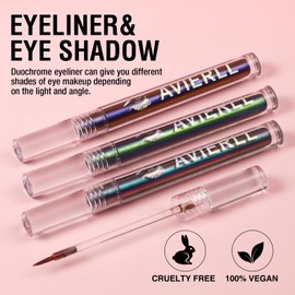 Easilydays Shimmer Liquid Eyeliner Pencil, Chameleon Green Colored Satin Eye Liner, Metallic Multi-Reflective Finish Eyeliners Waterproof Smudge-proof Longwearing Ultra-Fine Tip Eyeliner Pen (03)