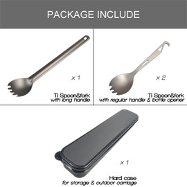 Titanium Chopsticks with Case, XBD Supply 2 Pairs of 9 Inches Square Chopstick Set Dishwasher Safe Reusable for Home & Travel (SpoonForks3P)