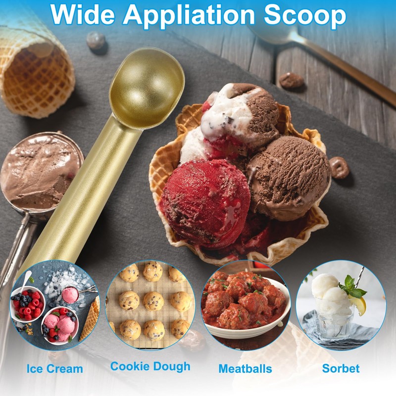 PATIKIL 7 Inches Ice Cream Scoop, Aluminum Alloy Nonstick Anti-Freeze